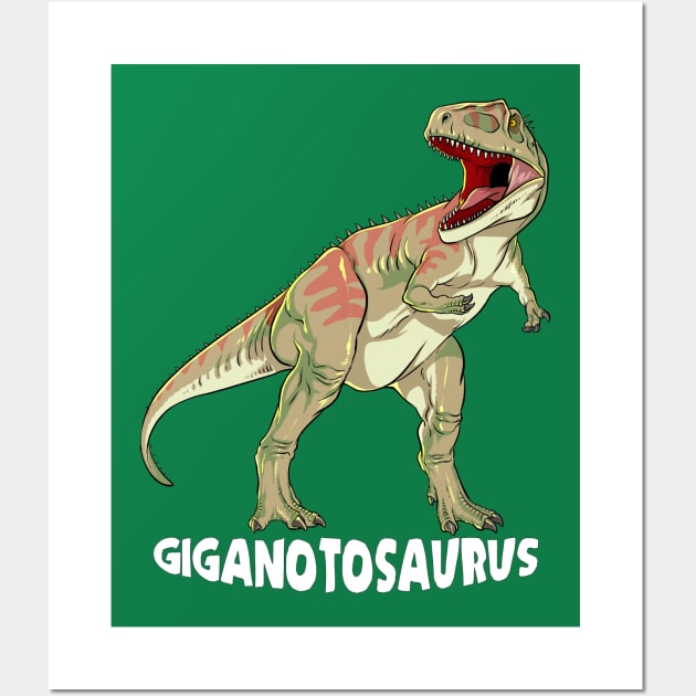 Giganotosaurus Dinosaur Design Wall Art by Terra Fossil Merch